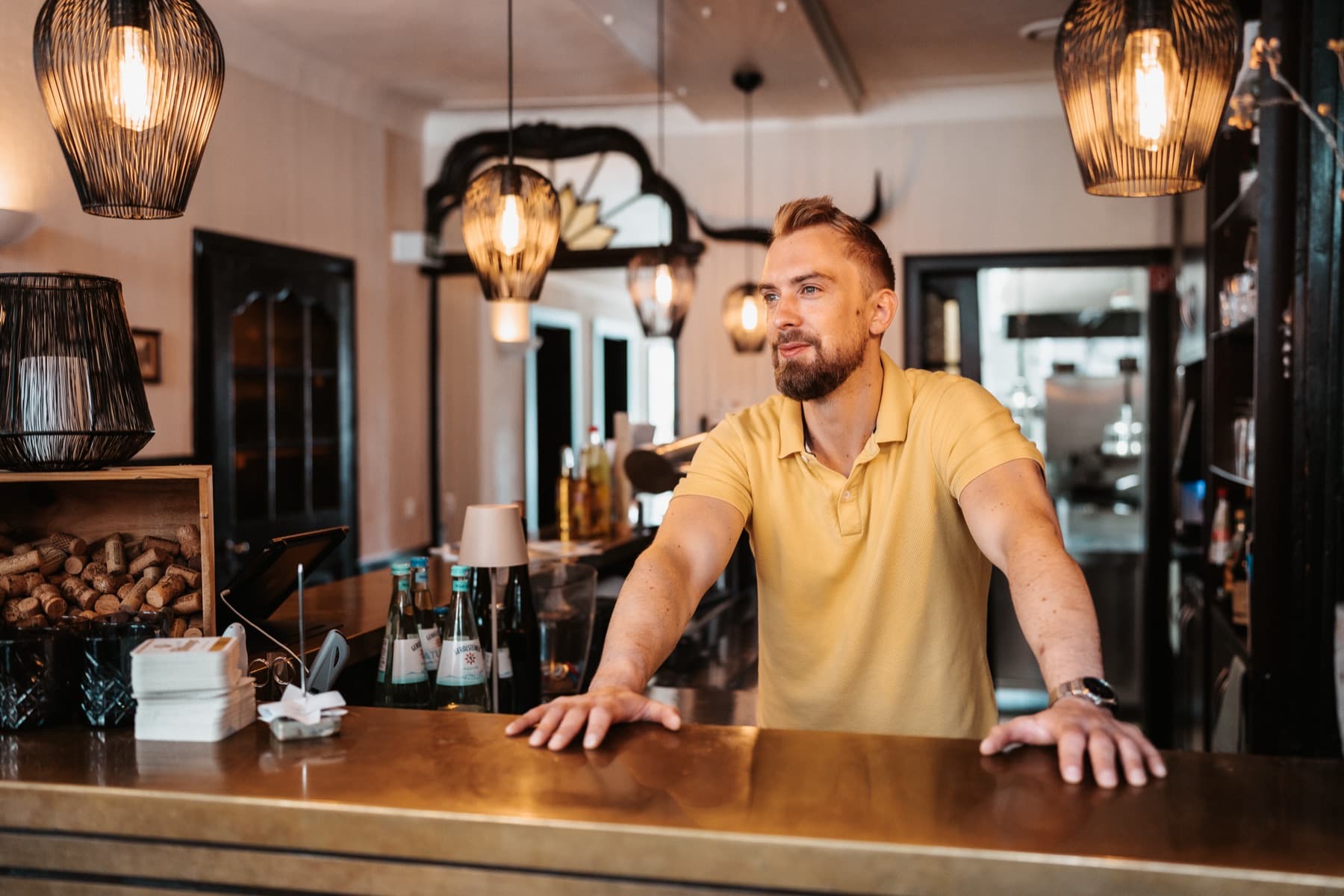 Matthias Ebbinghaus, Gastgeber im Restaurant Ercklentz, an der Theke